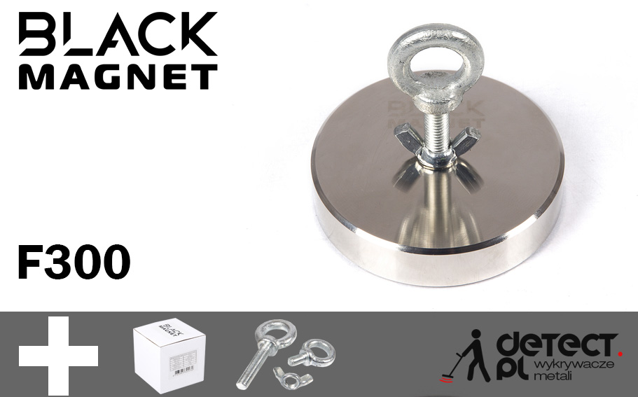 Magnes do poszukiwań neodymowy Black Magnet f300